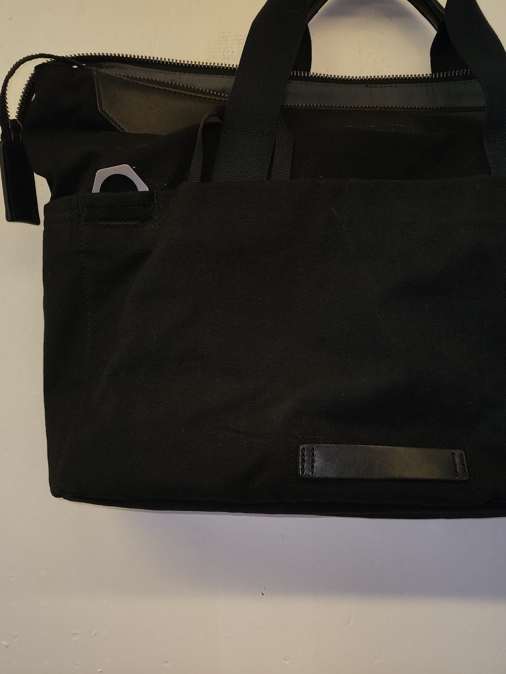 Timbuk2 Black Canvas Briefcase Tote with Leather Trim